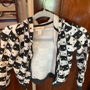 Adorable Cat & Jack black and white cat print hoodie, size 6X